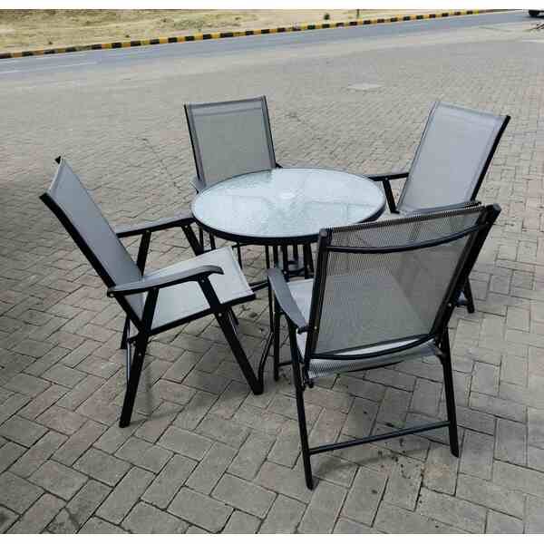 Outdoor Table With Four Foldable Chairs