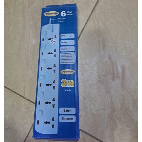 Powerlight 6way Switched Surged Protected Extension Cable