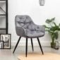 Quilted Chair with Armrest in Grey