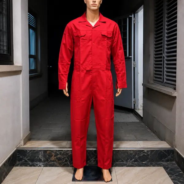Red Plain Overall for Warehouse Logistics and Industrial Workers in Kenya