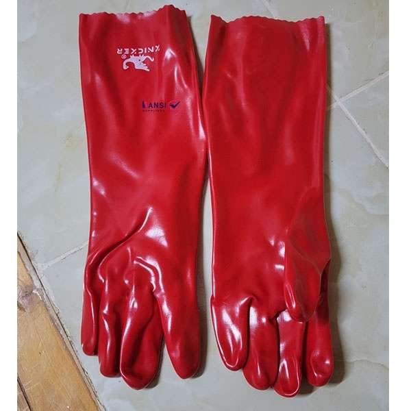 Red Single Deep Pvc Gloves