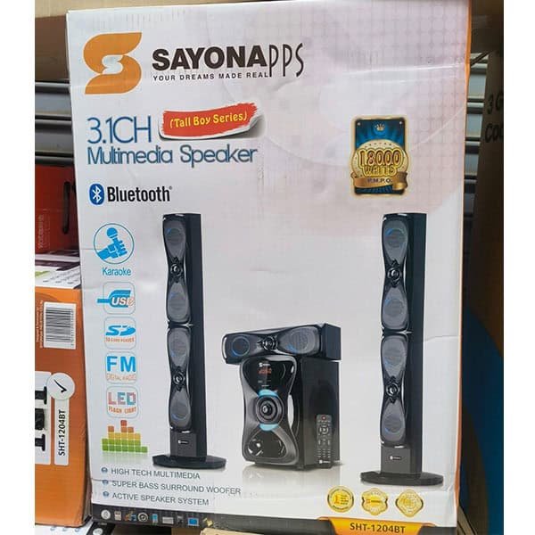 Sayona SHT-1204BT 3.1Ch Subwoofer System Tallboy Speakers