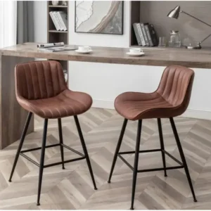 Bistro Stools with Metal Footrest