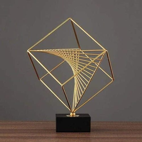 Square Gold Prism Décor