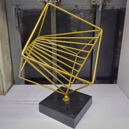 Square Gold Prism Décor