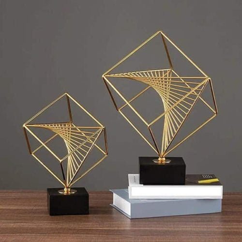 Square Gold Prism Décor