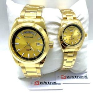 Swistrack Couple Watch Gold Set