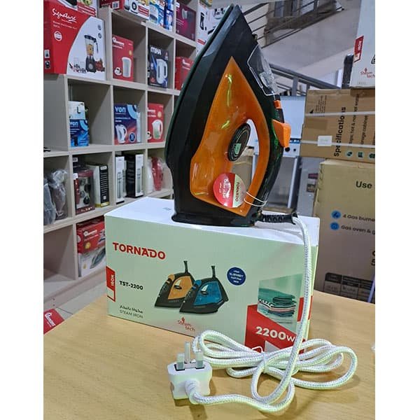 Tornado Steam Iron 2200w Steam Tech Made In Egypt 1yr Warranty -orange