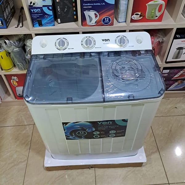 Von 7.5kg Semi Automatic Washing Machine Twin Tub Wash & Spin Dry