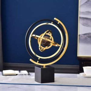 Gold Globe Ornament Sculpture Decor