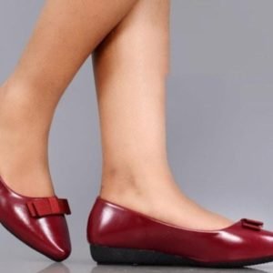 Comfortable Flats Ladies Shoes Maroon