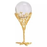Decor Crystal Ball With Metallic Tree Frame Base