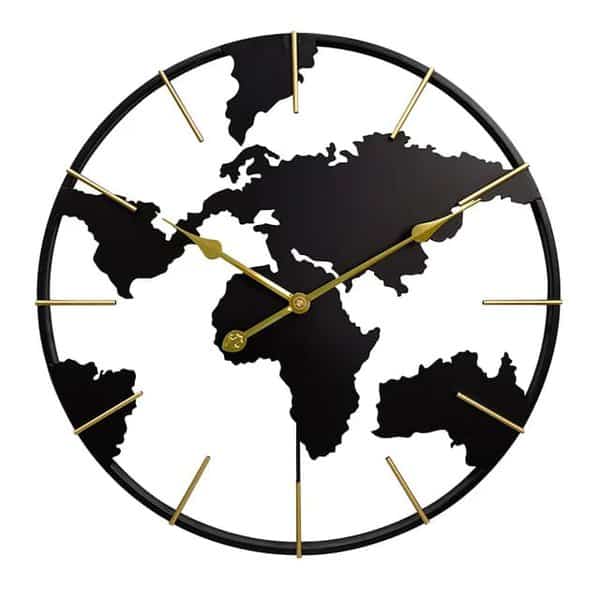 Earth Globe World Map Wall Clock