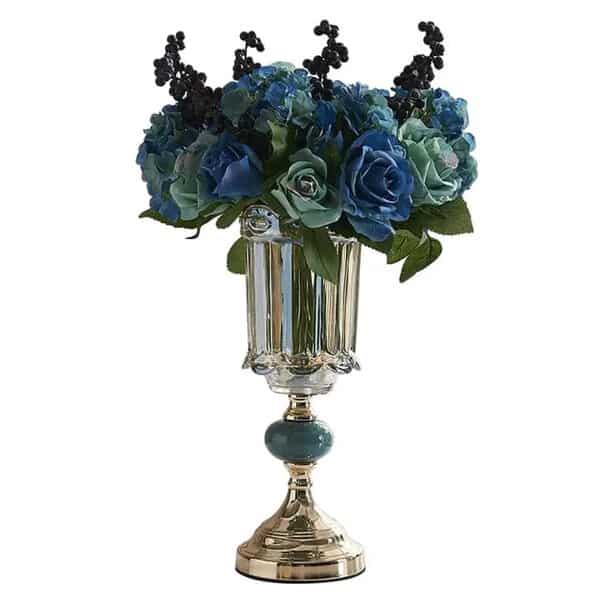 Luxury Metal Glass Flower Vase