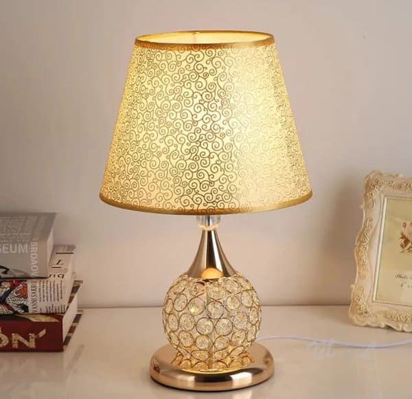 Electric Golden Crystal Light LED Table Lamp