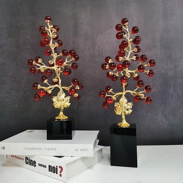 Crystal Red Grape Tree Decoration