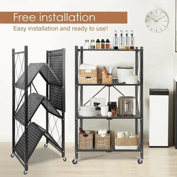 4 Tier Foldable Kitchen Rack