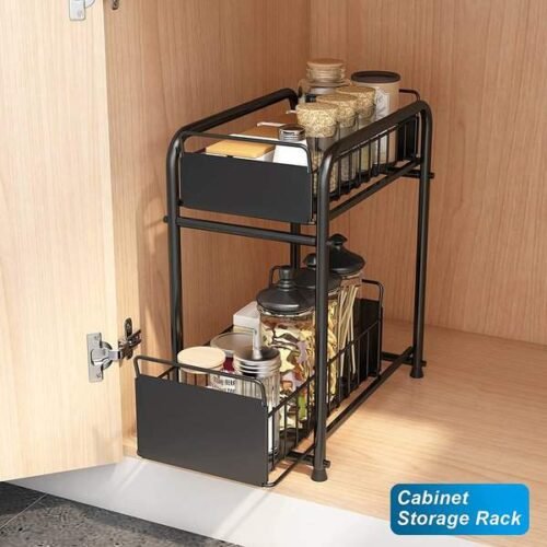 2 Tiers Metallic Multipurpose Rack