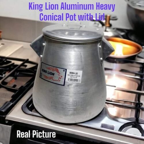 King Lion Heavy Aluminum Conical Pot With Lid