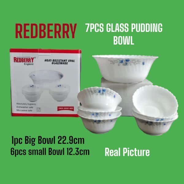 447813 Redberry 7pcs Glass Pudding Bowl