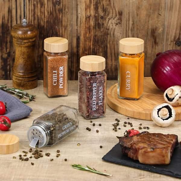 29pcs Set Glass Storage Jars  With Bamboo Lid