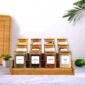 12pcs Square Glass Spice Jar Set With A Wooden Bamboo Stand