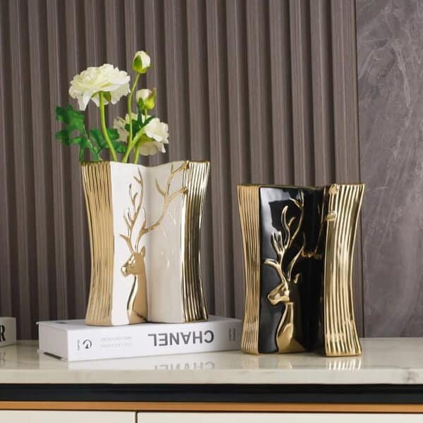 Luxury Ceramic Gold Book Vase