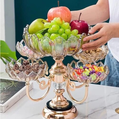 Fruit Tray Home Living Room Coffee Table Rotating Candy Box