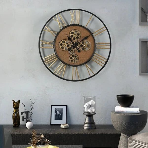 Large Gear Roman Wall clock