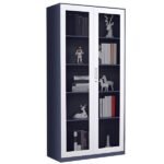 Metallic Steel Cabinet 2 Glass Doors