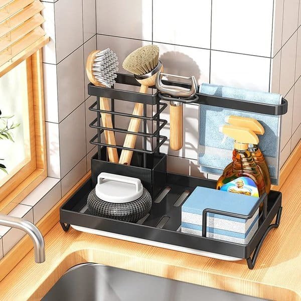 Sink Caddy Soap Dish Holder With Draining Tray