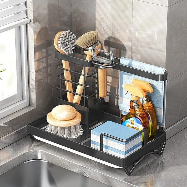 Sink Caddy Soap Dish Holder With Draining Tray