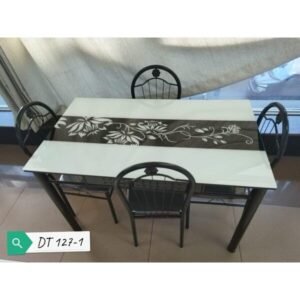 4 Seater Glass Dining Table Set