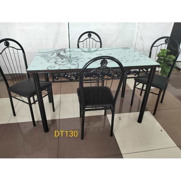 Executive White 4-Sitter Dining Table