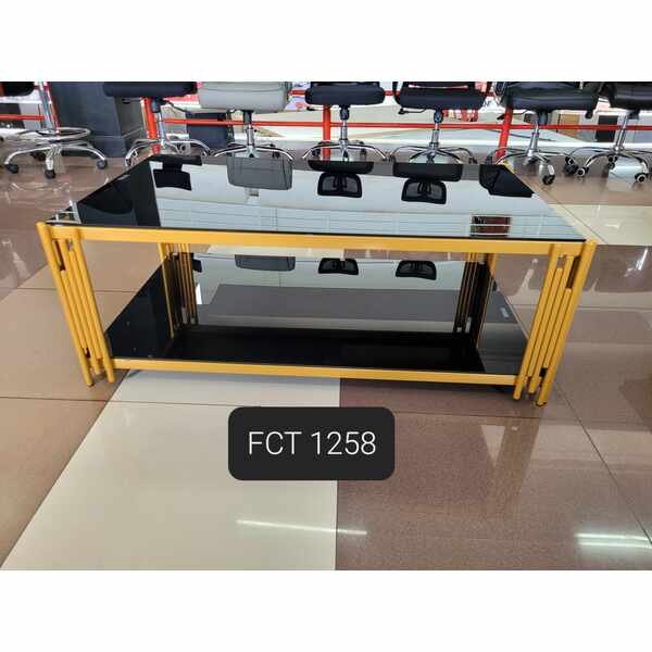 Rectangle Stainless Steel Chrome Gold Tempered Glass Coffee Table