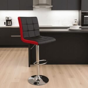 Modern Square Leather Swivel Adjustable Bar Stool
