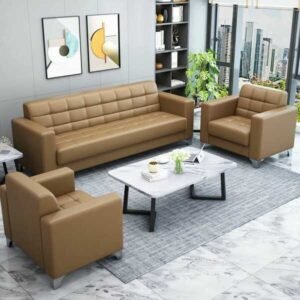 5 Seater Reception Leather Sofa