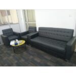 5 Seater Reception Leather Sofa Set