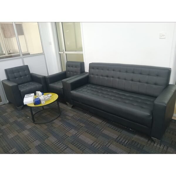 5 Seater Reception Leather Sofa Set