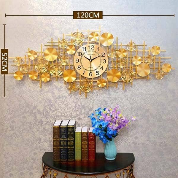 Wrought Iron Golden Wall Clock gold