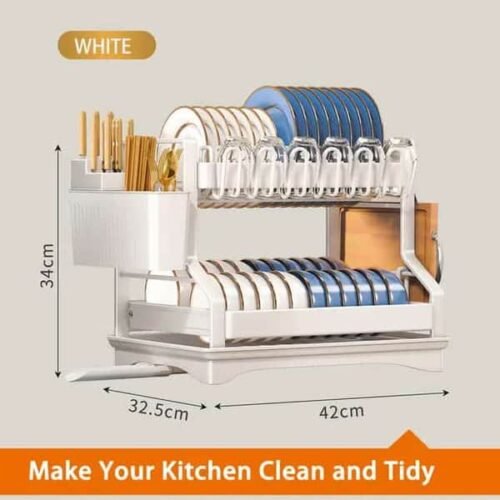 2 Tier Carbon Steel Dish Drying Rack