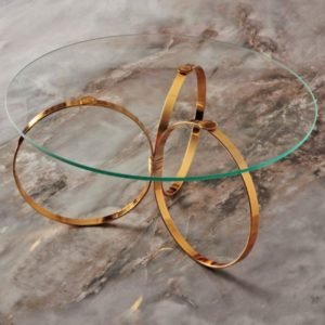 Round Glass Table with Spiral Stands