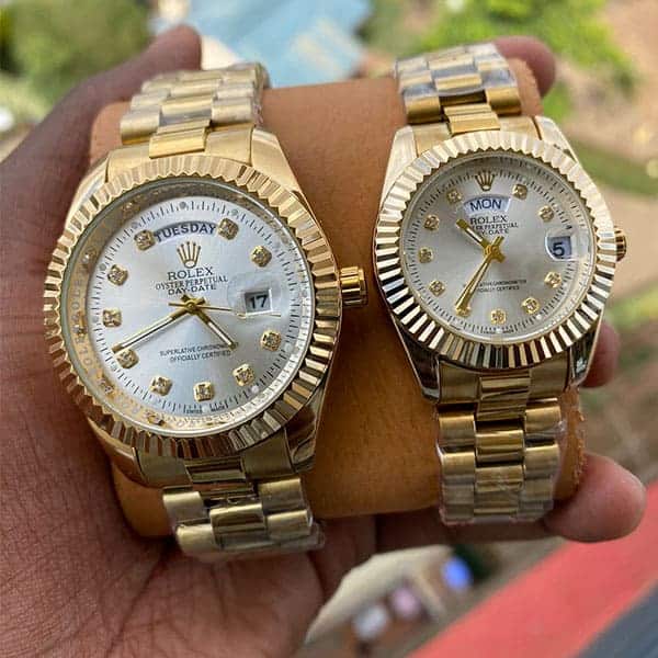 Rolex Gold Watch With Silver Dial