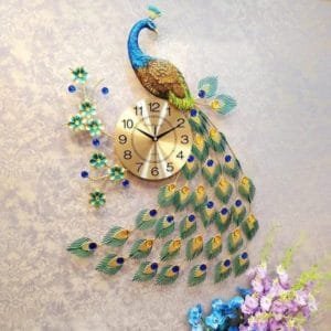Peacock Colorful Metal Wall Clock