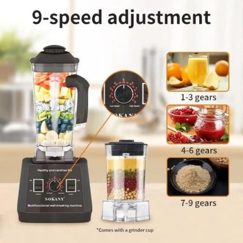 2in1 5000 Watts Sokany Commercial Blender