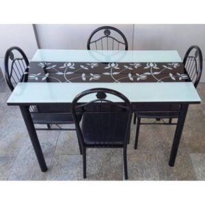 4 Seater Glass Dining Table Set