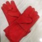 Red Welding Gloves Made of Leather