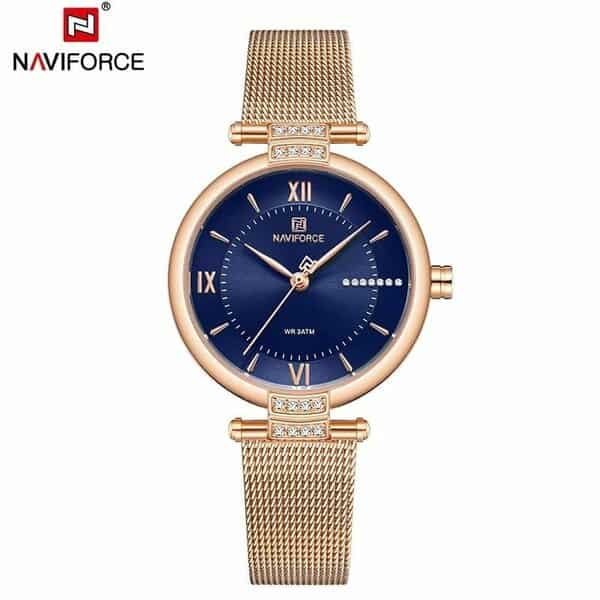 Naviforce NF 5019 Ladies Watch Rose Gold Blue