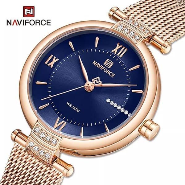 Naviforce NF 5019 Ladies Watch Rose Gold Blue
