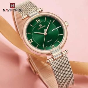 Naviforce NF 5019 Ladies Watch Rose Gold Green